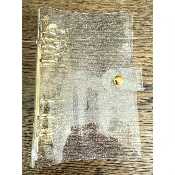 4 Gold Glitter 6 Ring A6 PVC Binders/Budget Covers. 46 Binder PVC Cash Envelopes - Picture 2 of 8